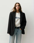 Blazer oversize noir en polyester et viscose pour un look décontracté femme - Pull&Bear - image 1