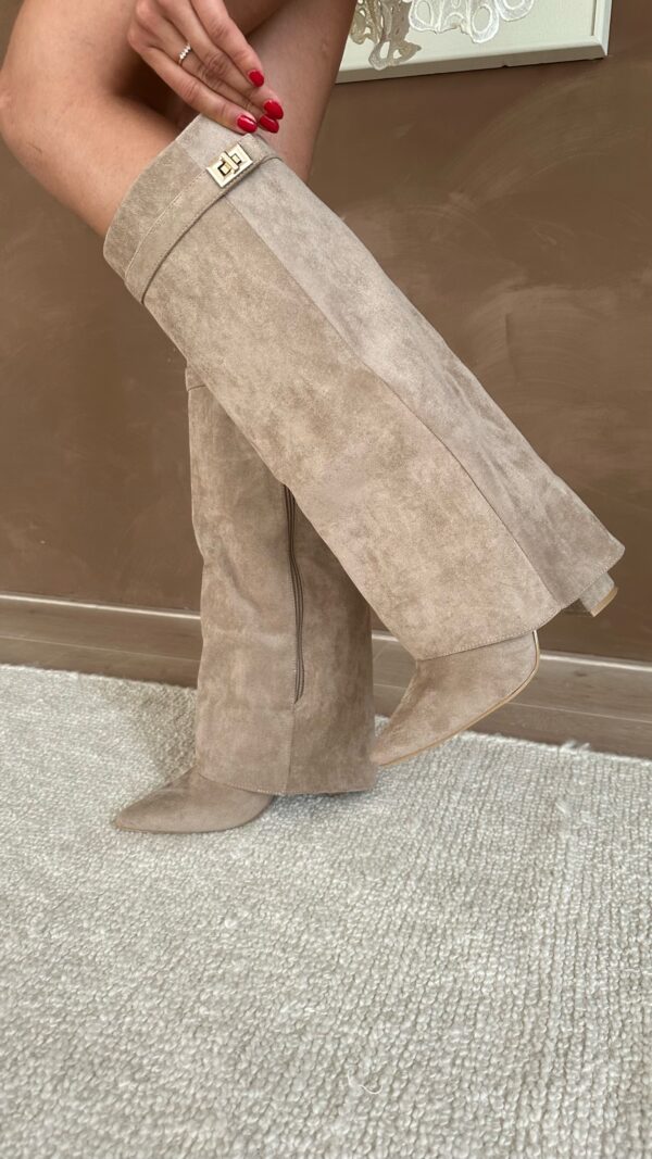 Bottes hautes en suédine à talons compensés – Élégance et confort pour l'automne femme - image 3