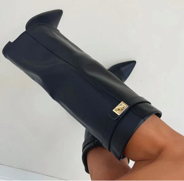 Bottes hautes en suédine à talons compensés – Élégance et confort pour l'automne femme - image 9