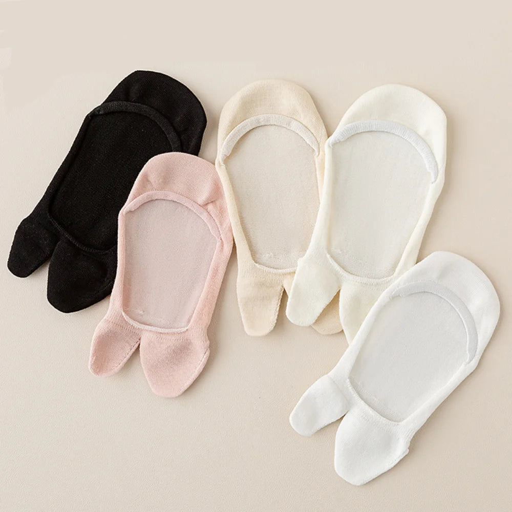 Chaussettes Invisibles en Coton Élastique à 2 Doigts - Anti-Dérapantes pour Bateau - Confort Féminin - image 5