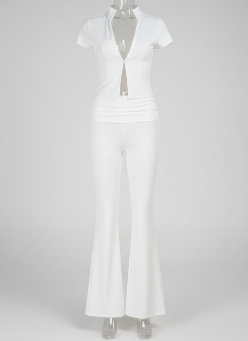 Ensemble 2 pièces en tissu léger chic & décontracté pour femme - Parfait pour le printemps et l'été - image 2