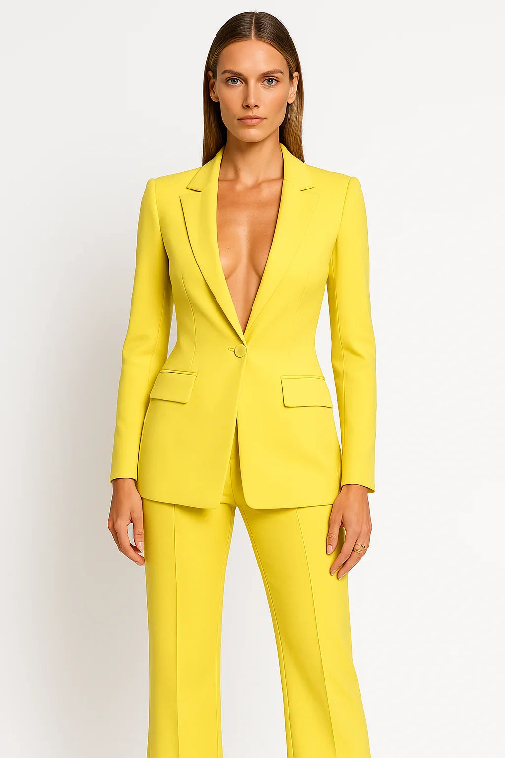 Ensemble en tissu doux blazer et pantalon élégant pour femme - Idéal au bureau ou en soirée - image 2