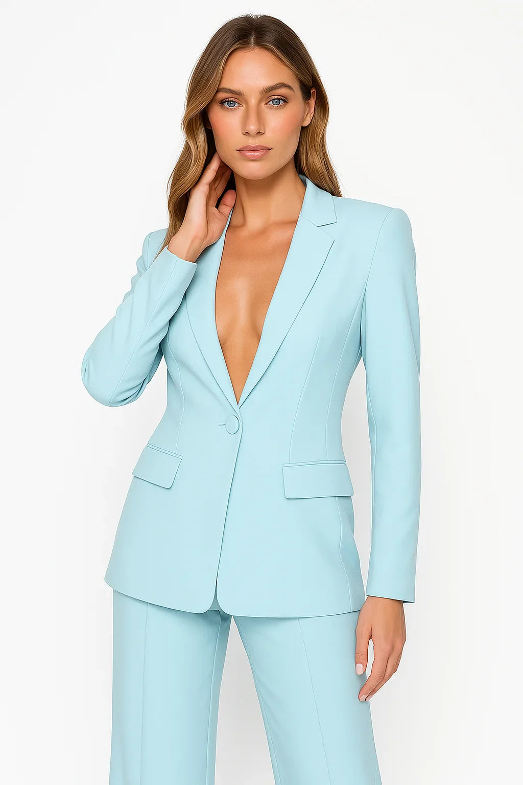 Ensemble en tissu doux blazer et pantalon élégant pour femme - Idéal au bureau ou en soirée - image 4