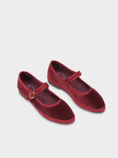 Escarpins Mary Jane en Velours Bordeaux avec Boucle pour Femme - Élégance et Confort au Quotidien - image 2