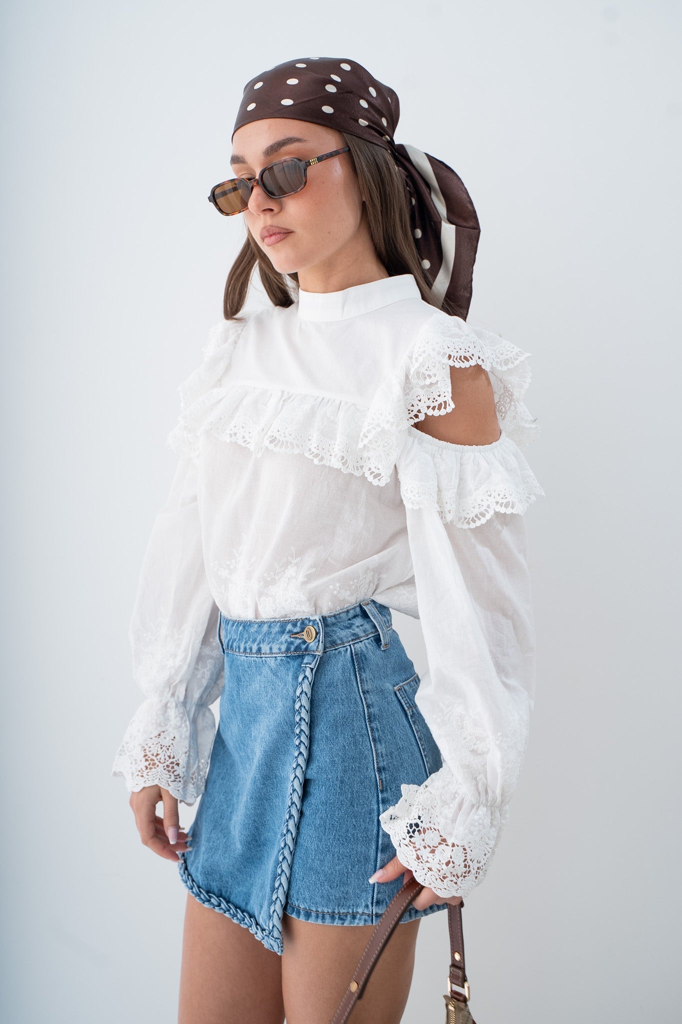 Jupe en jean pour femme avec détail tressé et poches avant - Idéale pour l'été - image 7