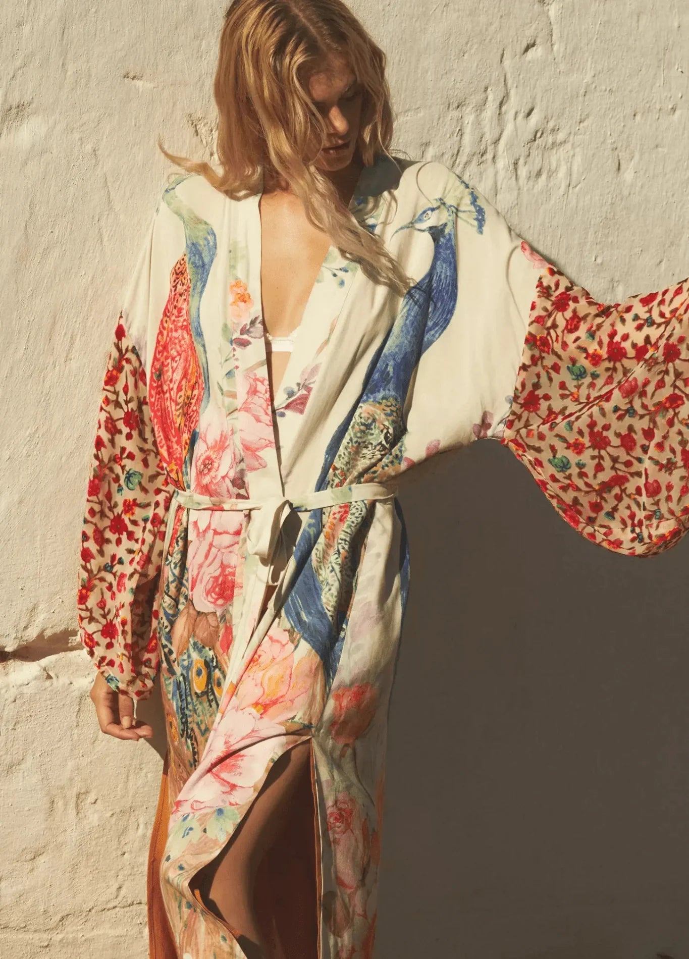 Kimono Long en Polyester Fleuri Élégant pour Femme - Idéal pour Toutes Occasions - image 1