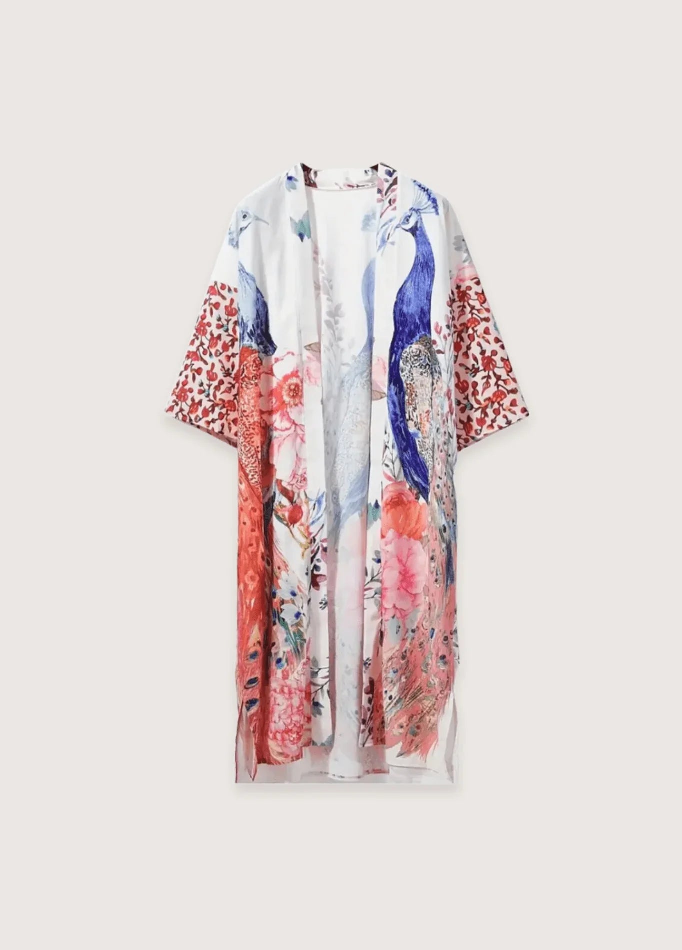 Kimono Long en Polyester Fleuri Élégant pour Femme - Idéal pour Toutes Occasions - image 3