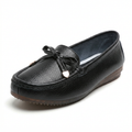 Mocassins en Cuir Noir avec Nœud Décoratif - Chic et Confortable pour Femmes - image 1