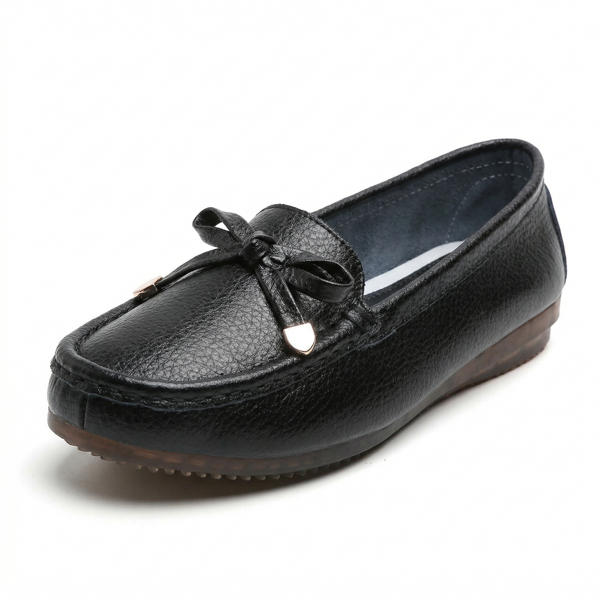 Mocassins en Cuir Noir avec Nœud Décoratif - Chic et Confortable pour Femmes - image 1