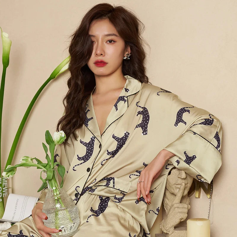 Pyjama 100% Polyester Femme Élégant à Manches Trois Quarts pour Détente - image 3