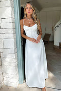 Robe Longue Satinée Élégance Luxe en Dentelle pour Femme - Soirées et Occasions Spéciales - image 1