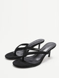 Tongs en suédine noires à talon aiguille 6,5 cm pour soirées élégantes - Femme